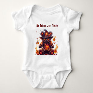 No Tricks, Just Treats. Teddy bear. Halloween  Baby Bodysuit