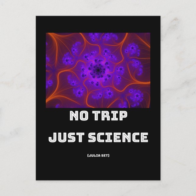 No Trip Just Science Mandelbrot Julia Set Fractal  Postcard (Front)