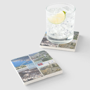 NO Tromso - Aerial View - Artic Cathedral - Stone Coaster