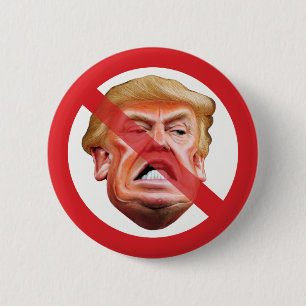 No Trump - Anti Trump No Symbol Diagonal Line 6 Cm Round Badge