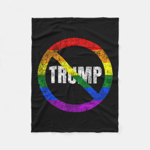No Trump Anti Trump Rainbow Flag Gay Pride Fleece Blanket