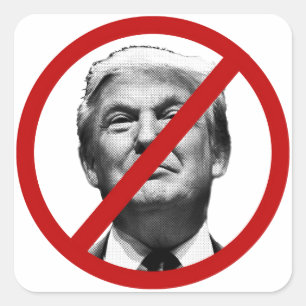 No Trump International Sign Square Sticker