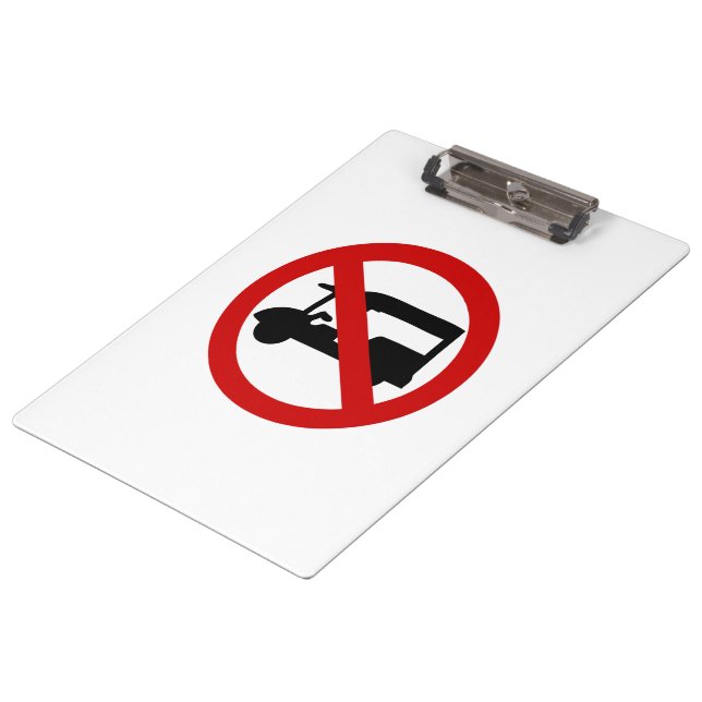 NO Tuk-Tuk TAXI ⚠ Thai Road Sign ⚠ Clipboard (Angled)
