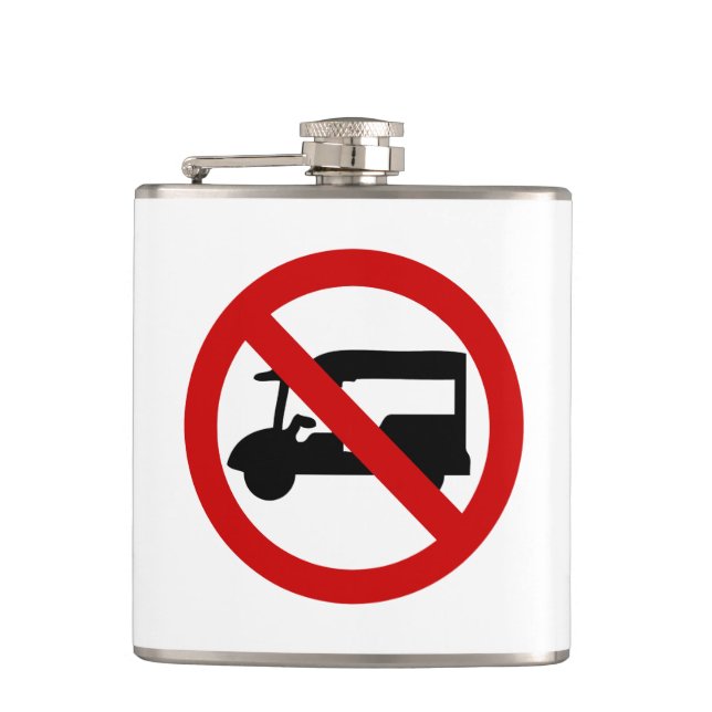 NO Tuk-Tuk TAXI ⚠ Thai Road Sign ⚠ Hip Flask (Front)