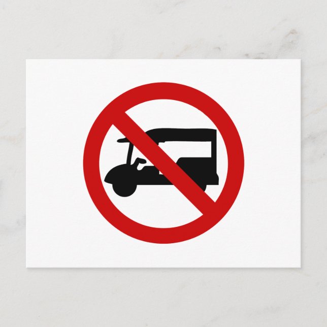 NO Tuk-Tuk TAXI ⚠ Thai Road Sign ⚠ Postcard (Front)