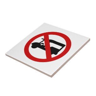 NO Tuk-Tuk TAXI ⚠ Thai Road Sign ⚠ Tile