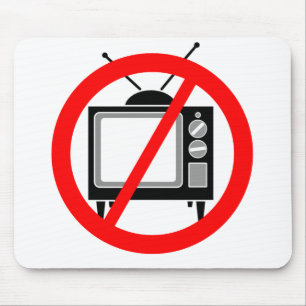 NO TV - television/propaganda/brainwashing/media Mouse Mat
