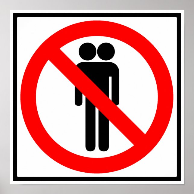 No Two-Headed People Sign (Front)