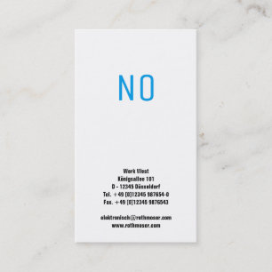 No! Typography Playful Business Card