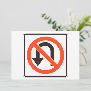 No U-Turn Sign Traffic Safety Road Symbol Invitation
