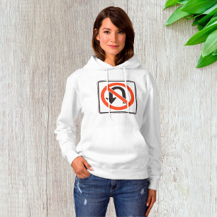 No U Turn Sign Womens Hoodie