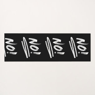 NO! underlines black and white Yoga Mat
