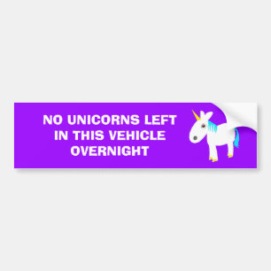 no unicorns bumper sticker