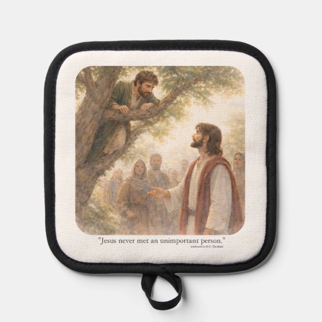 No unimportant person pot holder (Front)