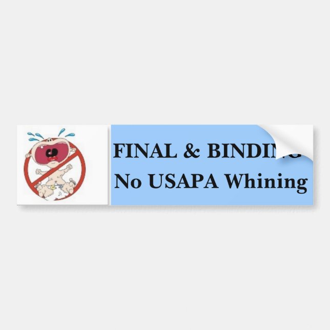 No USAPA Whining #2 Bumper Sticker (Front)
