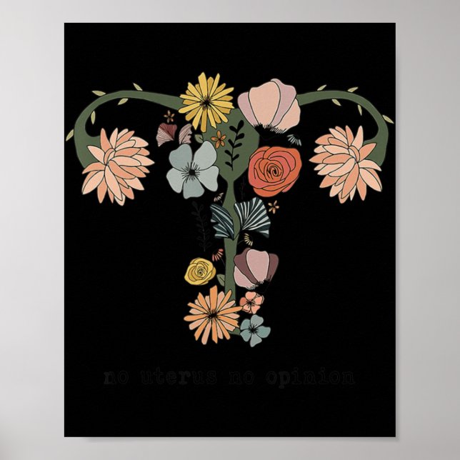 No Uterus No Opinion Feminist Pro Choice Women's R Poster (Front)