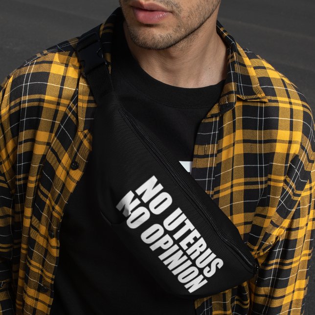 No Uterus No Opinion Pro Choice Quote Black Bum Bags (Creator Uploaded)
