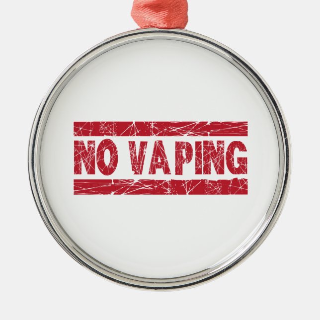 No Vaping Red Ink Stamp Metal Tree Decoration (Front)