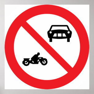 No Vehicles Road Sign
