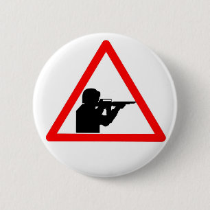 No violence 6 cm round badge