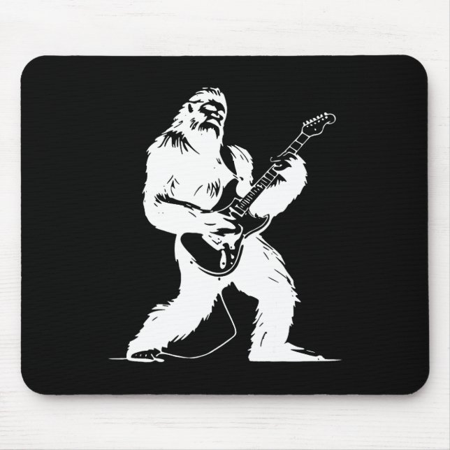 No Visible Text Detected Yeti Guitarist Rock Lover Mouse Mat (Front)