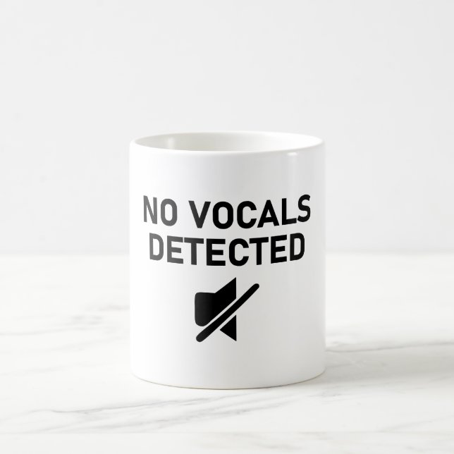 No Vocals Detected Minimal Audio Design Coffee Mug (Center)