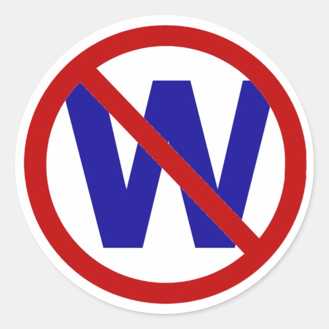 No W Classic Round Sticker (Front)