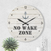 No Wake Zone Nautical Clock | Watercolor Anchor