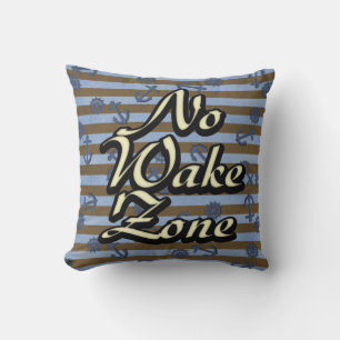 No Wake Zone Nautical Ship Anchors And Wheels Cushion
