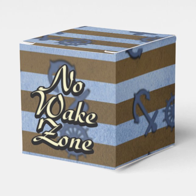 No Wake Zone Nautical Ship Anchors And Wheels Favour Box (Front Side)