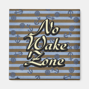 No Wake Zone Nautical Ship Anchors And Wheels Magnet