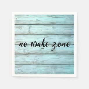 No Wake Zone On Retro Rustic Wood Napkin