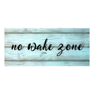 No Wake Zone On Retro Rustic Wood Photo Print