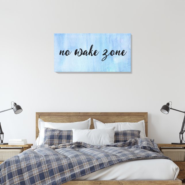 No Wake Zone On Watercolor Abstract Canvas Print (Insitu(Bedroom))