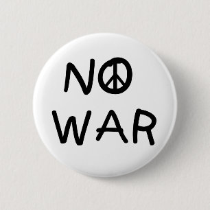 NO War 6 Cm Round Badge