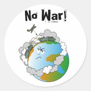 No war! classic round sticker