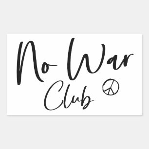 No War Club Peace Rectangular Sticker