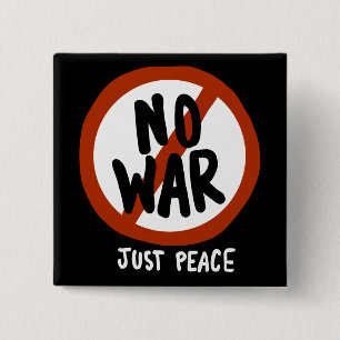 No War Just Peace 15 Cm Square Badge