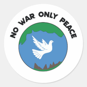 No war only peace  classic round sticker
