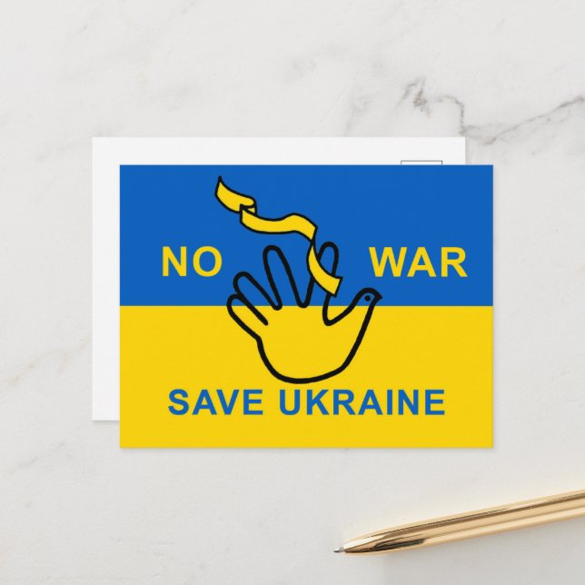 No war, save Ukraine Postcard (Front/Back In Situ)