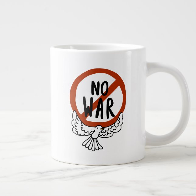 No War With Dove Large Coffee Mug (Right)