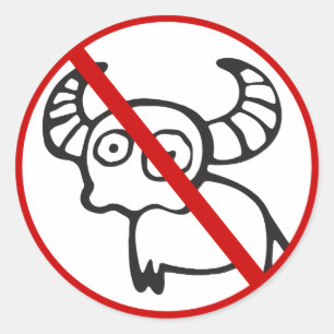NO Water Buffalo ⚠ Funny Asian Thai Sign ⚠ Classic Round Sticker
