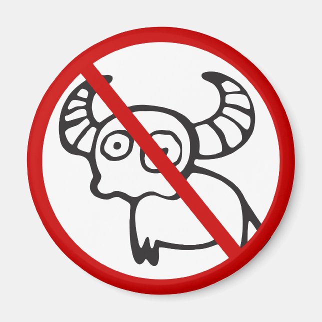 NO Water Buffalo ⚠ Funny Asian Thai Sign ⚠ Magnet (Front)