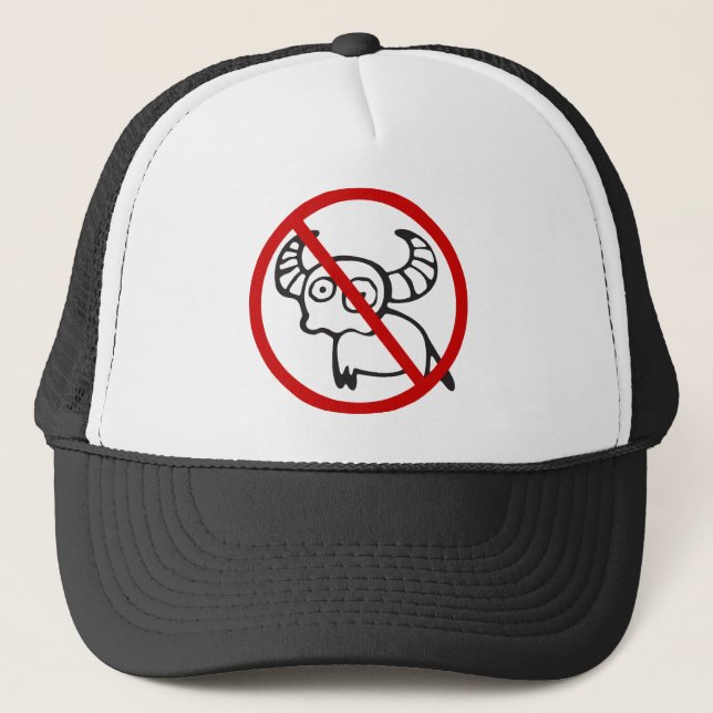 NO Water Buffalo ⚠ Funny Asian Thai Sign ⚠ Trucker Hat (Front)