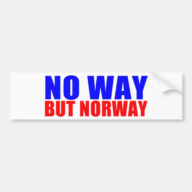 NO WAY BUT NORWAY BUMPER STICKER (Front)