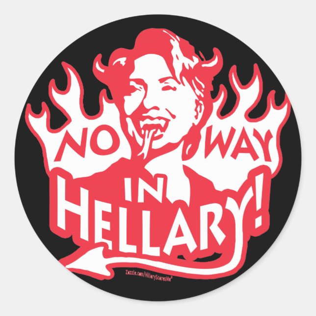 No Way in Hellary Classic Round Sticker (Front)