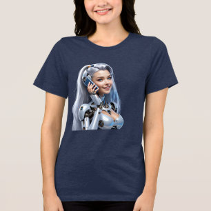 No, We Haven't Talked Yet" – Futuristic Female Rob Tri-Blend Shirt