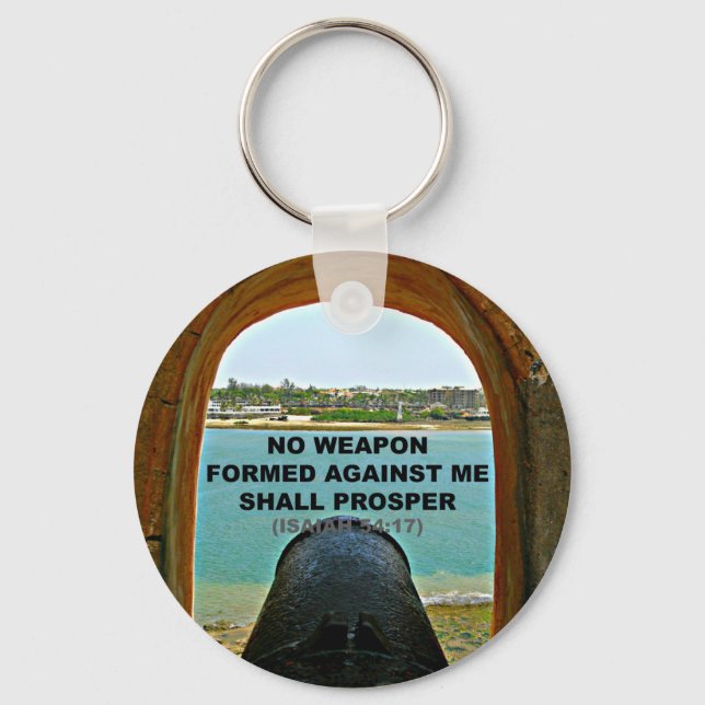 no weapon formed against me key ring (Front)
