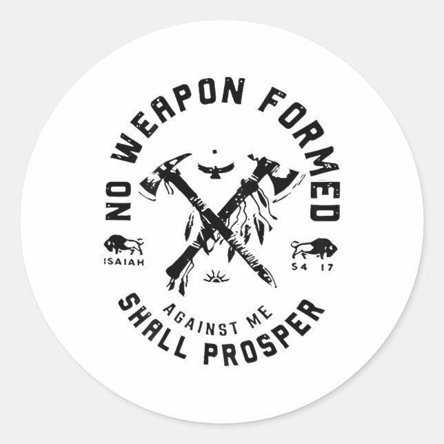 No Weapon Formed Against Me Shall Prosper _1  Classic Round Sticker (Front)