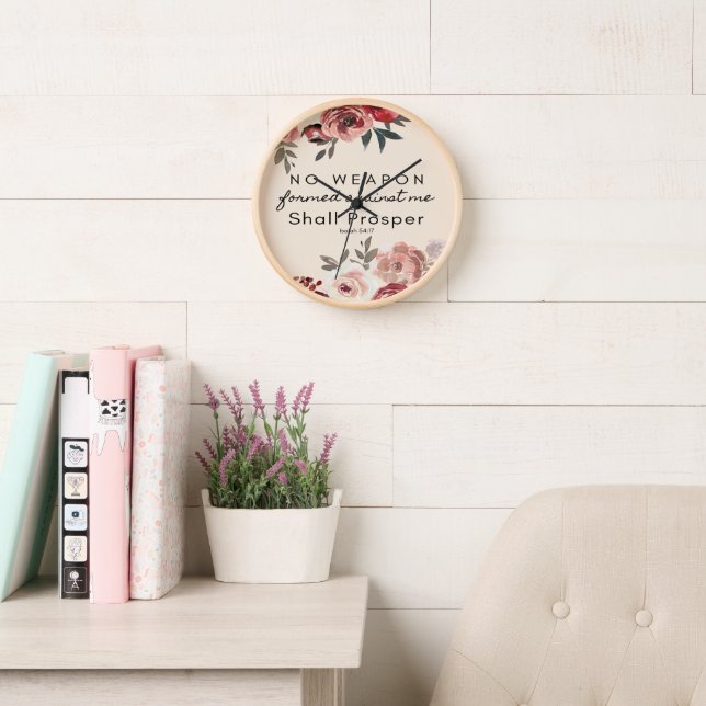 No Weapon Formed Against Me Shall Prosper Clock (Reading Room)